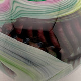 “Journey  Without a Map” Round Vase in Green, Pink, Black and White