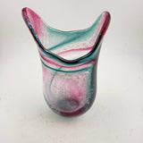 Teal and Pink Freeform  "Demo" Vase ixx
