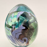 Teal, Lilac, Black and White Easter Egg Paperweight