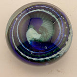 Blue, Teal and White “Ammonite" and Bubbles Paperweight xvii