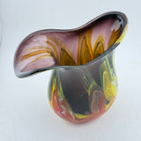 “Fire” Yellow, Red and Black Oval Vase / Jug
