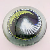 Green, Blue and White "Ammonite" and Bubbles Paperweight viii