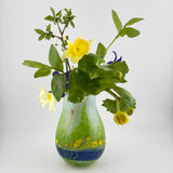 Yellow, Blue and Green “Riverbank”  Posy Vase
