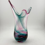 Teal and Pink Freeform  "Demo" Vase ii
