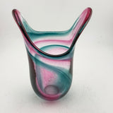 Teal and Pink Freeform  "Demo" Vase ixxx