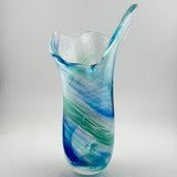 Blue, Jade and Turquoise Freeform  "Demo" Vase xxxxii