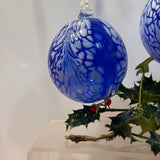 Pair of Blue Shades Christmas Baubles ii