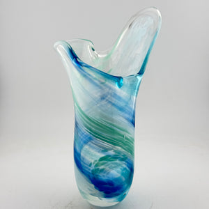 Blue, Jade and Turquoise Freeform  "Demo" Vase xxxxii
