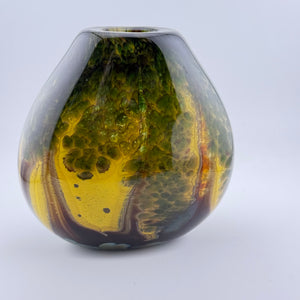 Yellow "Trees" Oval Vase