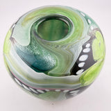 “St Patrick’s Day Journey” Round Vase in Green, Pink, Black and White