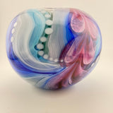 Blue, Pink, Teal and White “Journey"  Vase