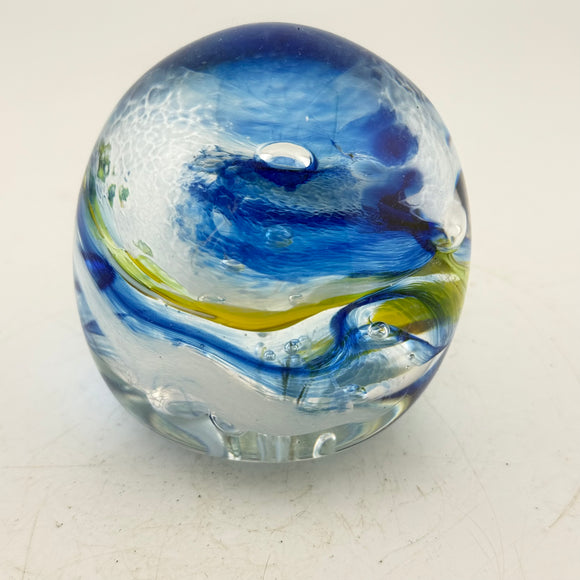 Blues, Yellow and Whites “demo” Paperweight xviii