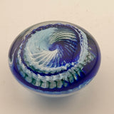 Blue, Pale Blue and White “Ammonite" and Bubbles Paperweight xvi