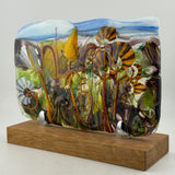 “In the Garden of Dreams” Flat Panel in Oak Stand