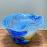 Blue, Amber, Teal and White “Journey"  Bowl (slight second)