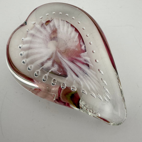 Pink and White Angelwing Heart Paperweight xxix