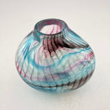 Turquoise Pink and White Oval  "Demo" Vase xxxxiv