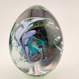 Teal, Lilac, Black and White Easter Egg Paperweight