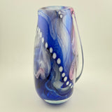 Blue, Pink, Teal and White Oval "Journey"  Vase