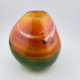Triform Coral Sky Landscape Vase with Birds