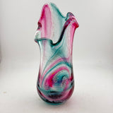 Teal and Pink Freeform  "Demo" Vase xxxiii