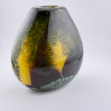 Yellow "Trees" Oval Vase