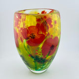 “Papaver” Vase with Heavy Clear Glass Base