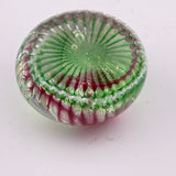 Green, Pink and White "Ammonite" and Bubbles Paperweight x