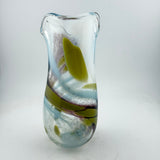 Dusky green, Brown and Pale Blue Freeform  "Demo" Vase iix