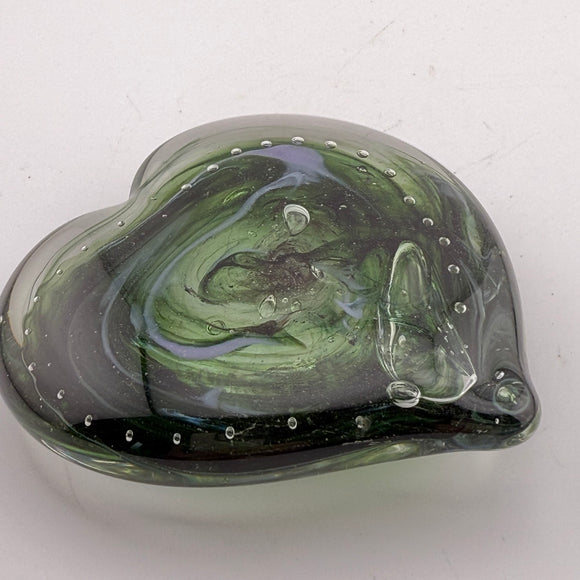 Green and Lilac Angelwing Heart Paperweight xxvi