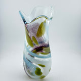 Dusky green, Brown and Pale Blue Freeform  "Demo" Vase iix