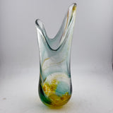Teal and Amber Freeform  "Demo" Vase xxxiv