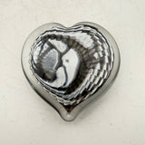Black and White Heart Paperweight
