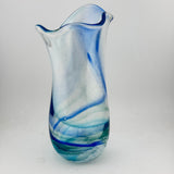 Blue, Turquoise and White Freeform  "Demo" Vase xxi