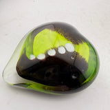 Green and Black Heart Paperweight xxx
