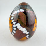 Black, Ruby, Orange and White Easter Egg Paperweight