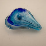 Turquoise and White Angelwing Heart Paperweight xvi