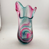 Teal and Pink Freeform  "Demo" Vase xxxiii