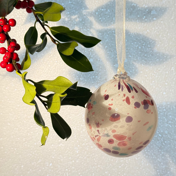 White and Speckled Christmas Bauble vi