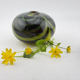 Black and Yellow Trailed and Feathered Bud Vase (Celandine)