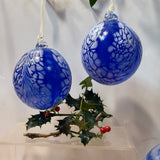 Pair of Blue Shades Christmas Baubles ii