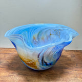 Blue, Amber, Teal and White “Journey"  Bowl (slight second)