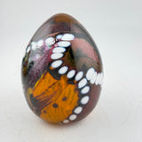 Black, Ruby, Orange and White Easter Egg Paperweight