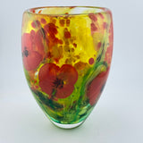 “Papaver” Vase with Heavy Clear Glass Base