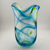 Blue, Green and Teal  Freeform  "Demo" Vase xiii