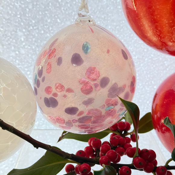 White and Speckled Christmas Bauble vi