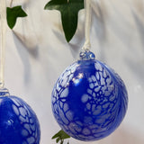 Pair of Blue Shades Christmas Baubles ii