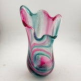 Teal and Pink Freeform  "Demo" Vase xxxiii