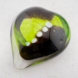 Green and Black Heart Paperweight xxx
