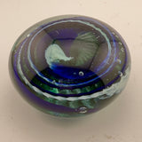 Blue, Teal and White “Ammonite" and Bubbles Paperweight xvii